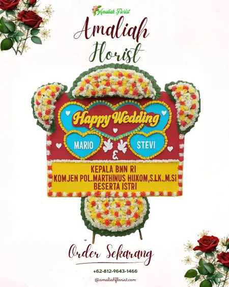Papan Bunga Pernikahan Prajeksari